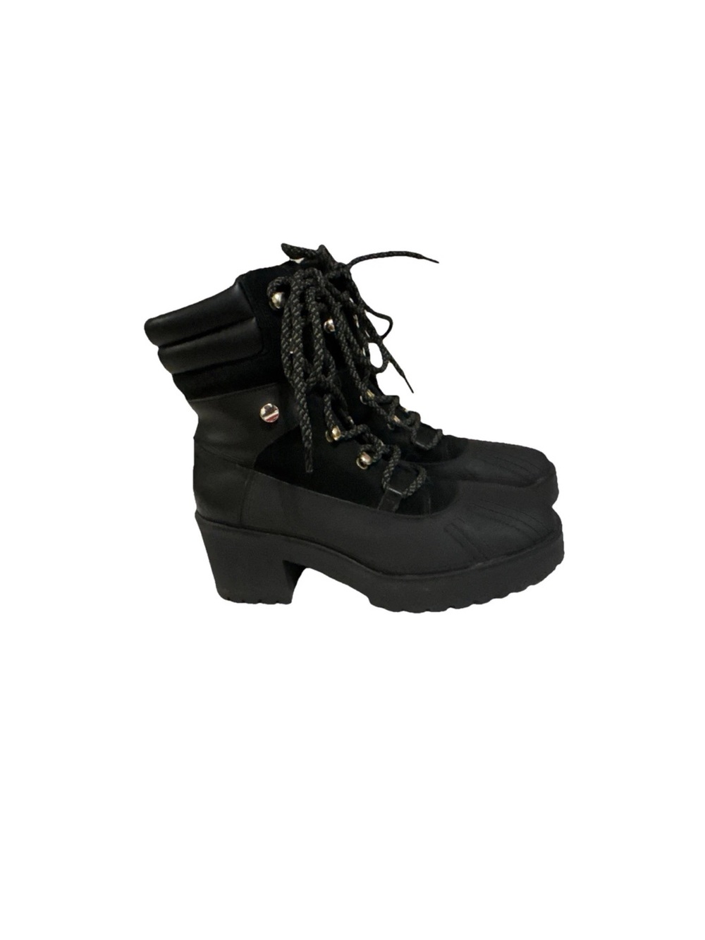 Tommy Hilfiger Black Lace-Up Platform Ankle Boots